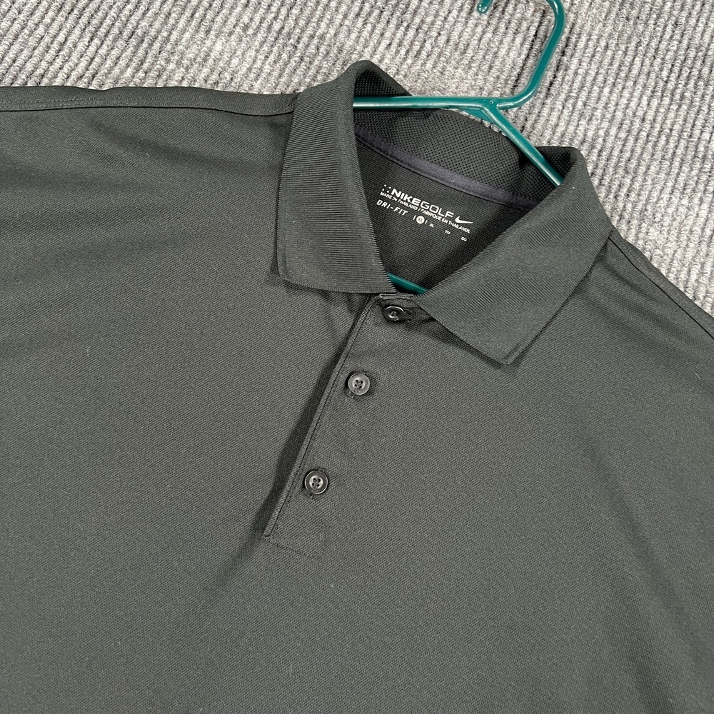 Nike Golf Polo Shirt Mens XL Extra Large Black Short Sleeve Dri Fit Casual